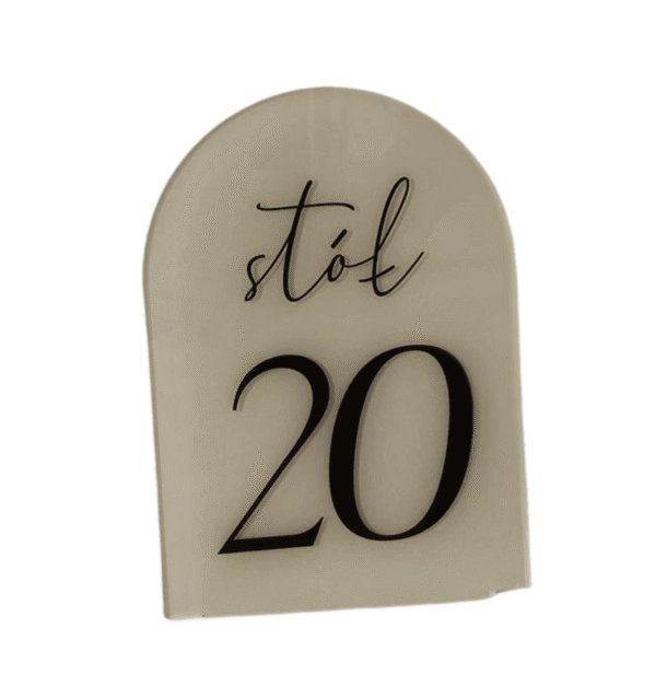 Beżowa numeracja stołu
