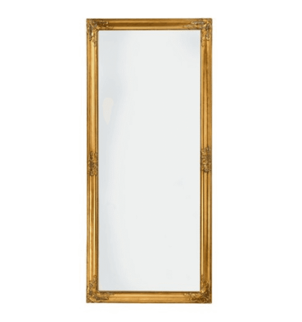 Lustro w ozdobnej złotej ramie 160 x 70 cm